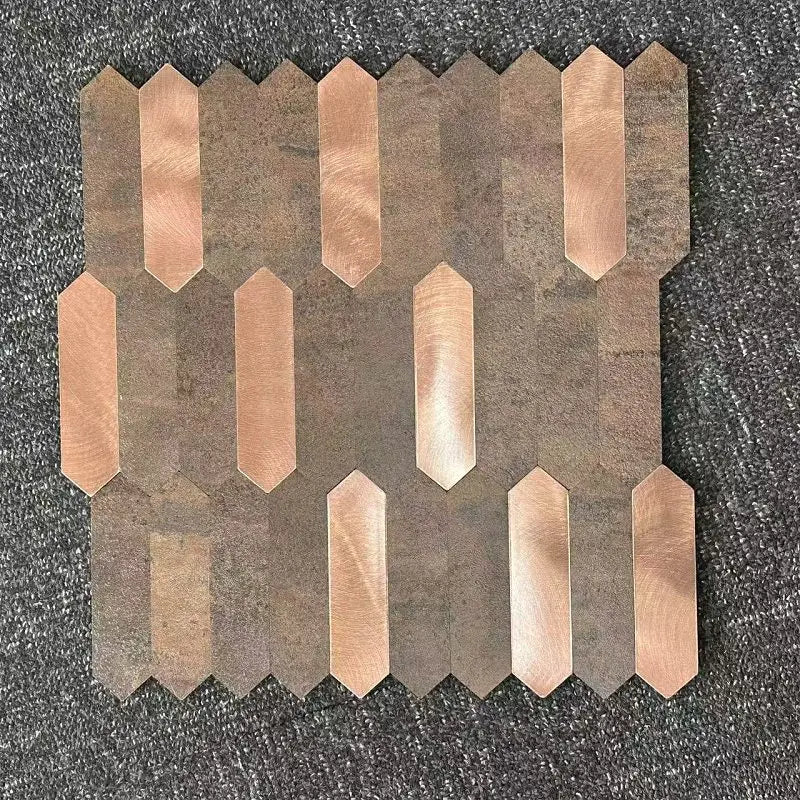 11pcs/lot Mosaic Wall Tile Peel And Stick Self Adhesive Waterproof Aluminum composite lozenge Kitchen Bath Tile Backsplash
