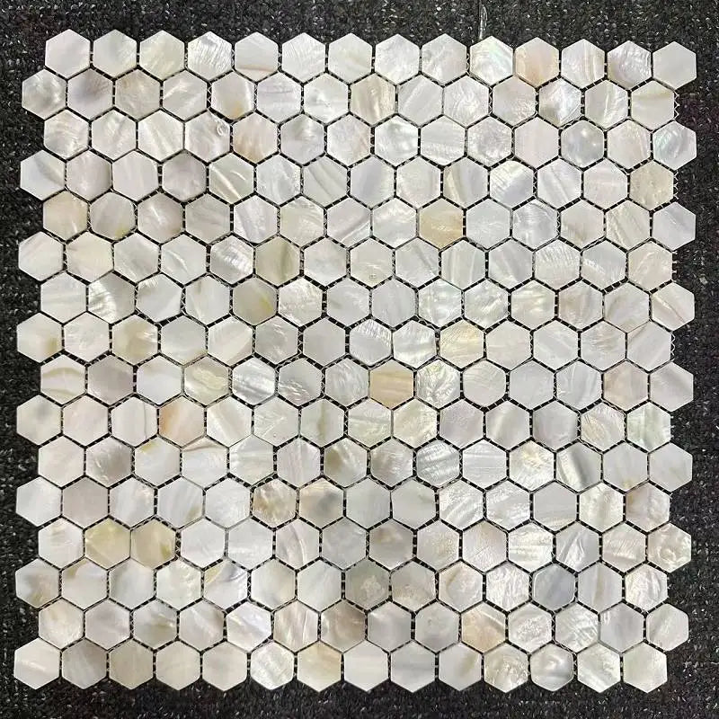 Wholesale Shell Mosaic Tile Natural White Mother of Pearl Wall Backsplash Bathroom Tiles fish scale sheet kitchen Hexagon