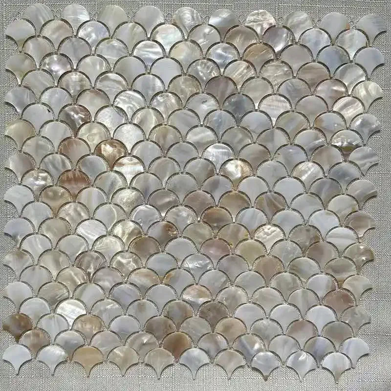 Shell Mosaic Tile Natural White Mother of Pearl Wall Backsplash Bathroom Tiles fish scale sheet kitchen fishscale