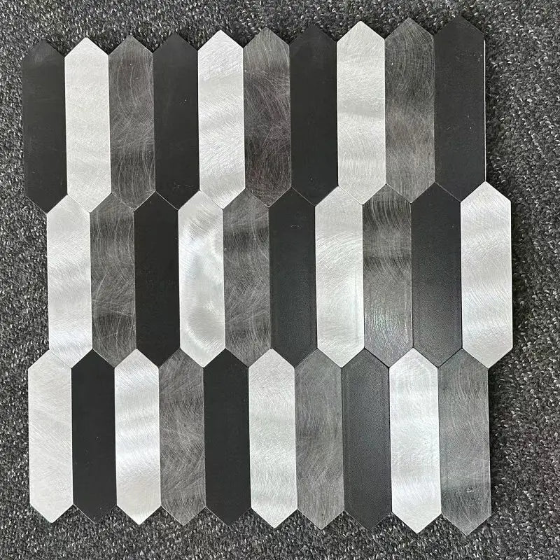 11pcs/lot Mosaic Wall Tile Peel And Stick Self Adhesive Waterproof Aluminum composite lozenge Kitchen Bath Tile Backsplash