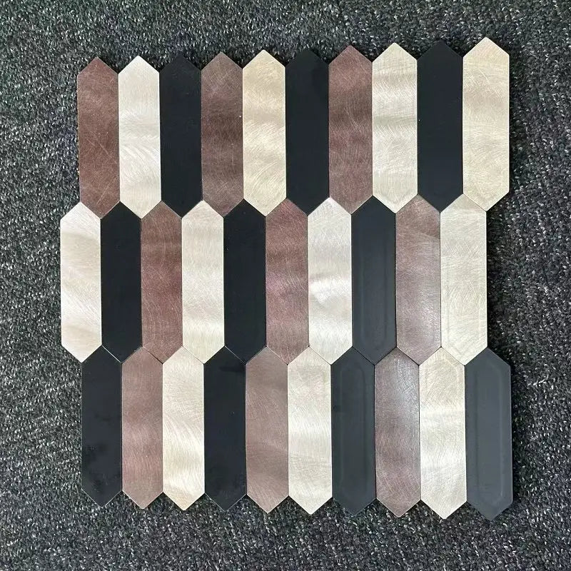 11pcs/lot Mosaic Wall Tile Peel And Stick Self Adhesive Waterproof Aluminum composite lozenge Kitchen Bath Tile Backsplash