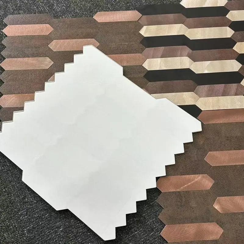 11pcs/lot Mosaic Wall Tile Peel And Stick Self Adhesive Waterproof Aluminum composite lozenge Kitchen Bath Tile Backsplash