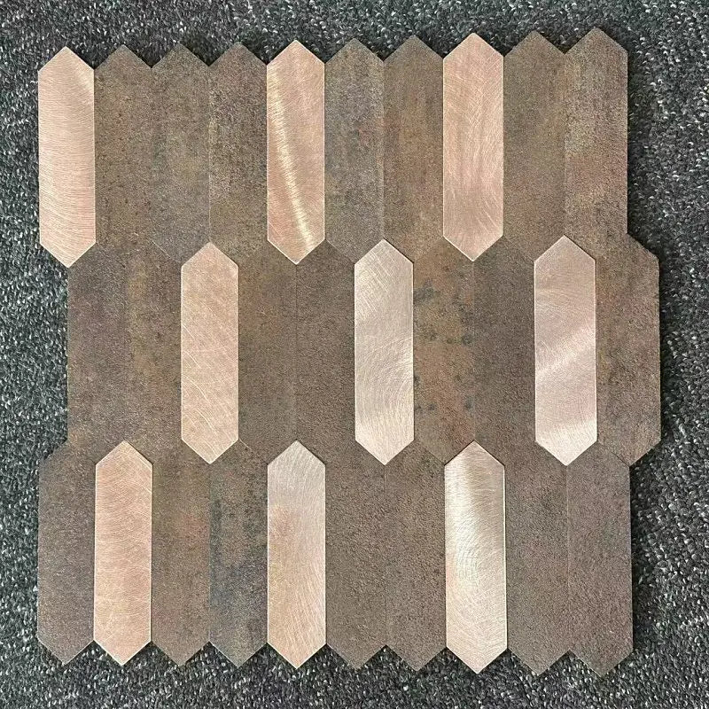 11pcs/lot Mosaic Wall Tile Peel And Stick Self Adhesive Waterproof Aluminum composite lozenge Kitchen Bath Tile Backsplash
