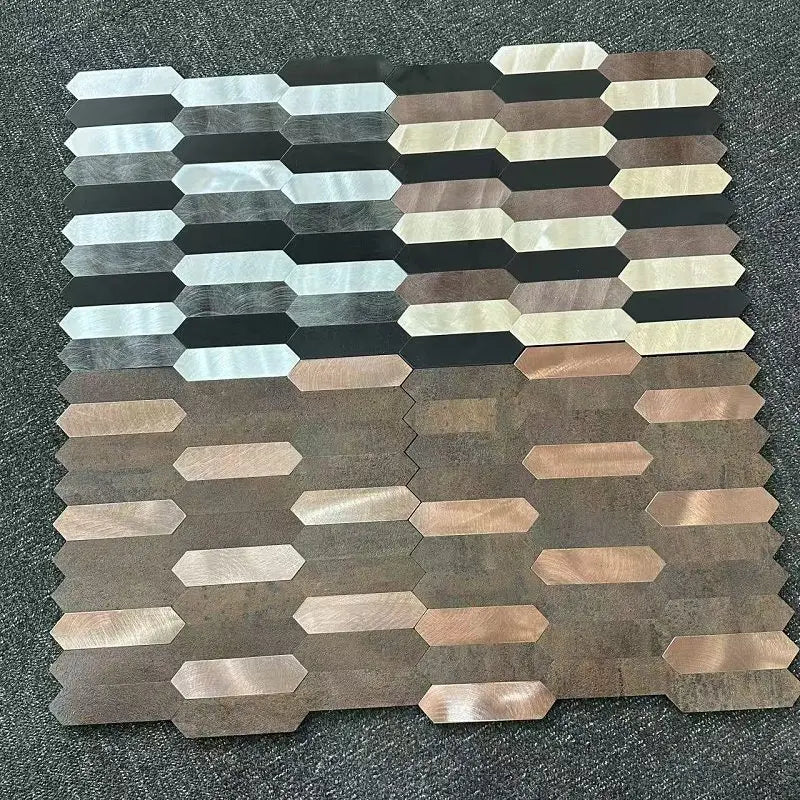 11pcs/lot Mosaic Wall Tile Peel And Stick Self Adhesive Waterproof Aluminum composite lozenge Kitchen Bath Tile Backsplash